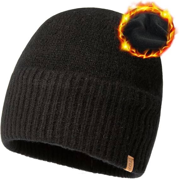 TOP-EX PolarWool Merino Wool Beanie with Soft Polartec Fleece Lining - skull watch