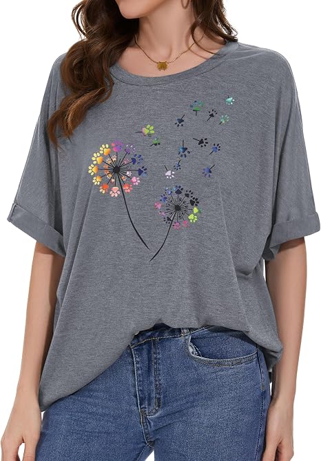 Oversized Tshirts for Women Summer Graphic Short Sleeve Tops Casual Shirts - skull tshirt