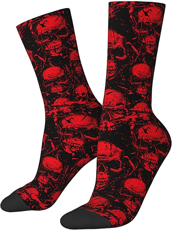 Novelty Socks Cool Skull Casual Crazy Dress Socks For Unisex Hiking Running - sugar skull costume