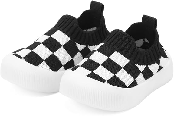 QIETION Baby First-Walking Shoes Trainers Toddler Infant Boys Girls Soft Sole Non Slip Cotton Canvas Mesh Breathable Lightweight TPR Material Slip-on Sneakers Outdoor - sugar skull boots