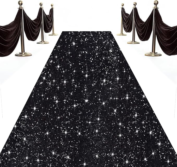 Black Aisle Runner for Wedding Ceremony 2FTx15FT Sequin Aisle Runner Wedding Decorations Glitter Runway Carpet Runner Modern Aisle Runner Rug for Halloween Wedding Birthday Party Decorations - skull carpet