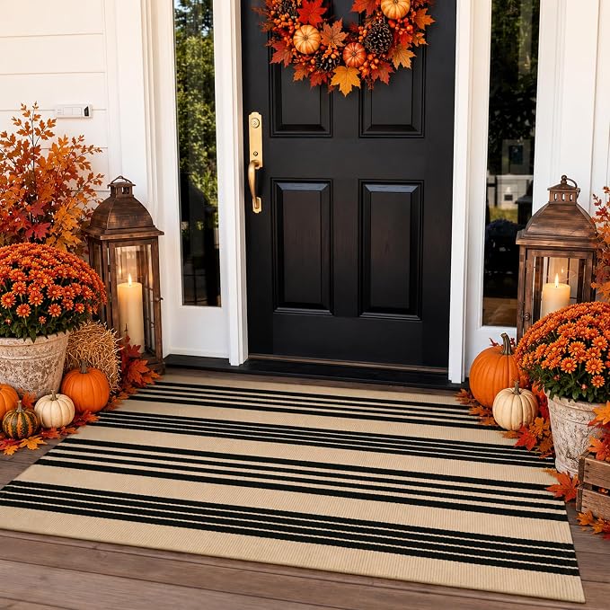 KIMODE Outdoor Rug Front Door Mat Fall Porch Rug Doormat Entrance Decor