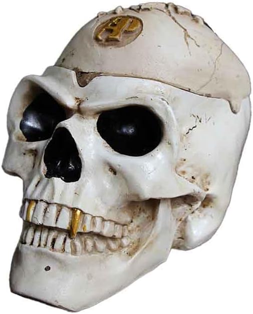 Spooky Human Skull Ashtray Human Skull Ashtray with Cover Resin Skulls Ashtrays Cigarette Holder Ash Tray for Desktop Home Office Smokers Indoor