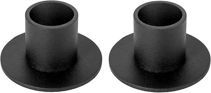 2 Pcs Black Iron Candle Holder for Taper Candles, Wedding, Dinning, Party Decoration (2) - skull candle