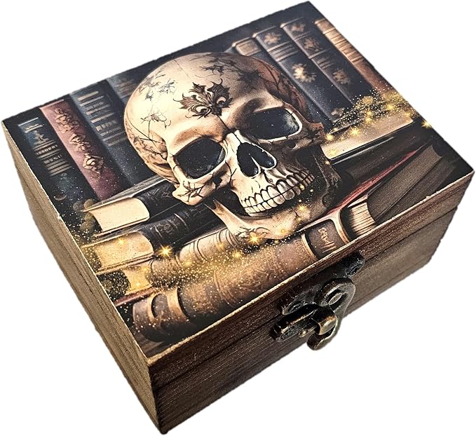 RK Collections Skull Head Trinket Box Small Jewelry Keepsake Box | Gothic Skeleton lovers Gift Idea, Skull’s Soul Spiritual for Girls, Women, Men, Gift Idea, Home Décor (3SKS)