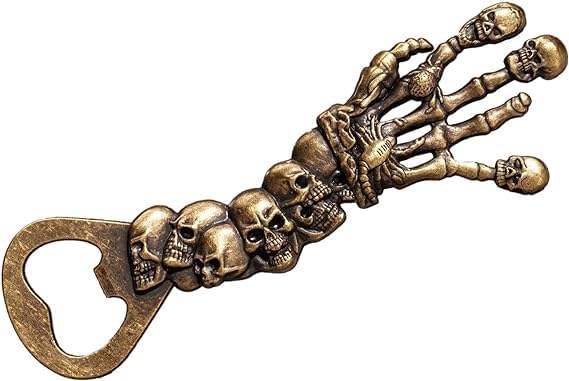 Unique Vintage Skeleton Hand Wine Beer Bottle Opener - skull bottle