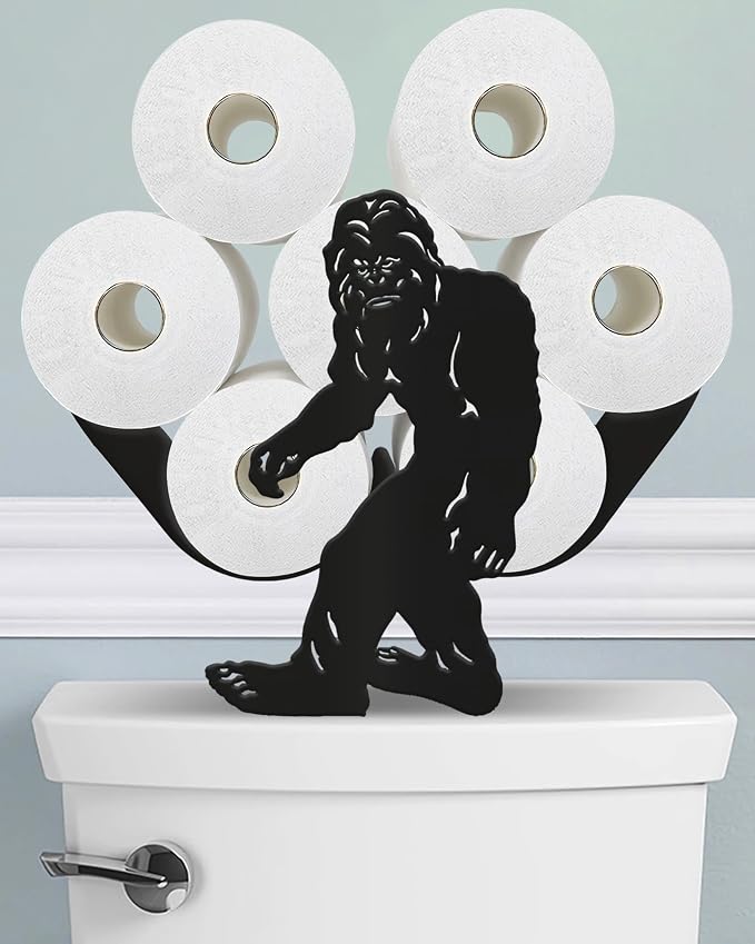 Sasquatch Toilet Paper Holder Stand, Decorative Toilet Paper Storage - skull toilet paper