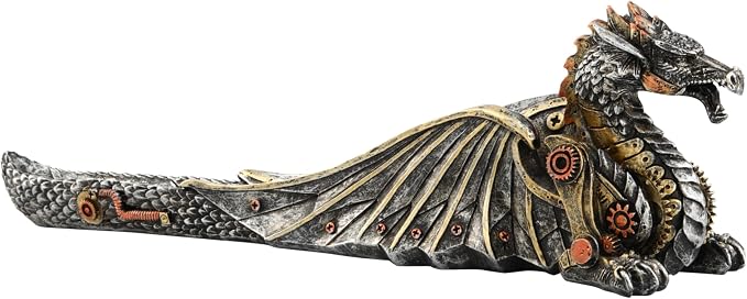 13'' L Mechanical Dragon Incense Holder Burner Stick Sculpture - skull incense burner