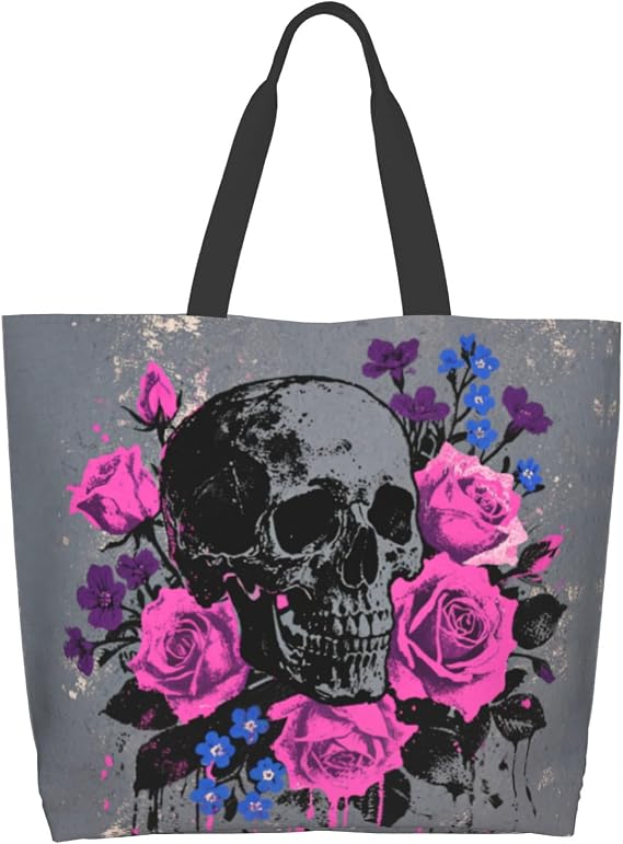 Shoulder Bag Large Reusable Eco-friendly Shopping Bags Portable Storage Handbag - sugar skull handbags for sale