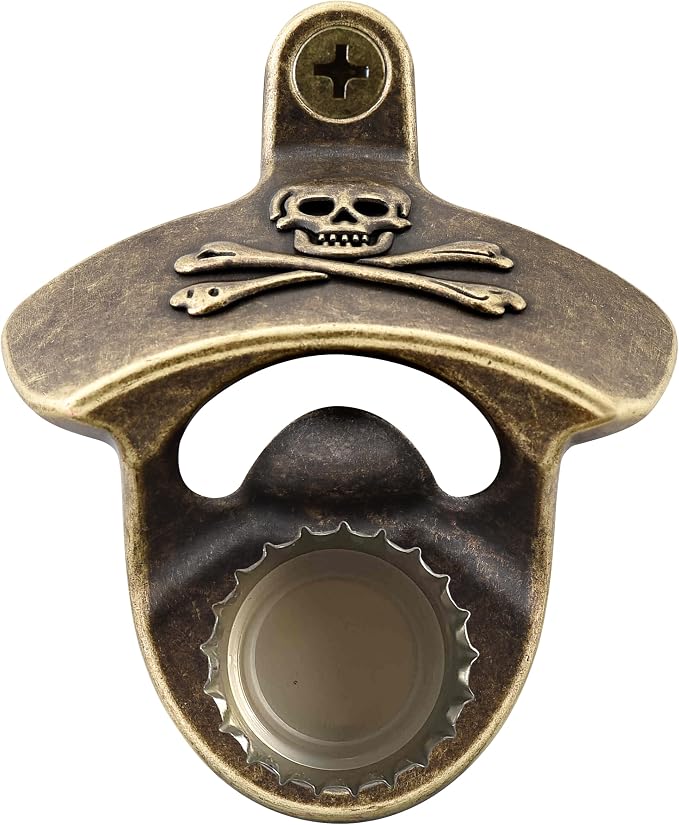 Magnetic Wall Mounted Cola Bottle Cap Opener Retro Skull - skull bottle