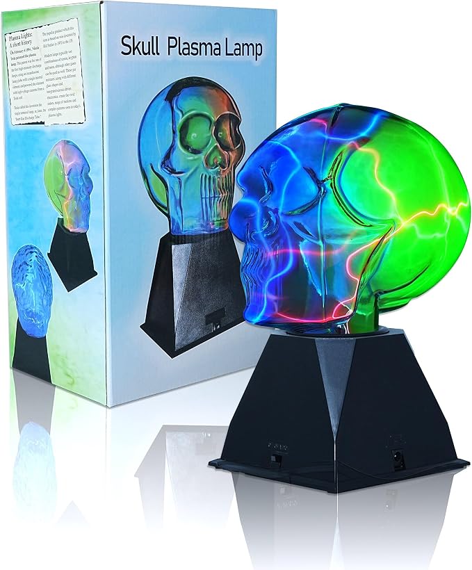 Plasma Sculpture Shaped Lamp,Plasma Ball,Plasma Globe, Science and Education Lighting， Bars, Clubs, Parties, Decorations, Holiday Gifts(Plasma Skull) - skull lamp