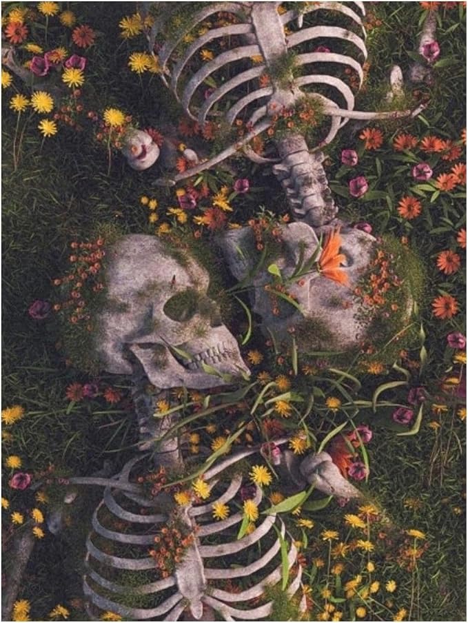 Skull Diamond Art Kits for Adults, Skeleton Diamond Painting Kits 12x16 in - skull painting