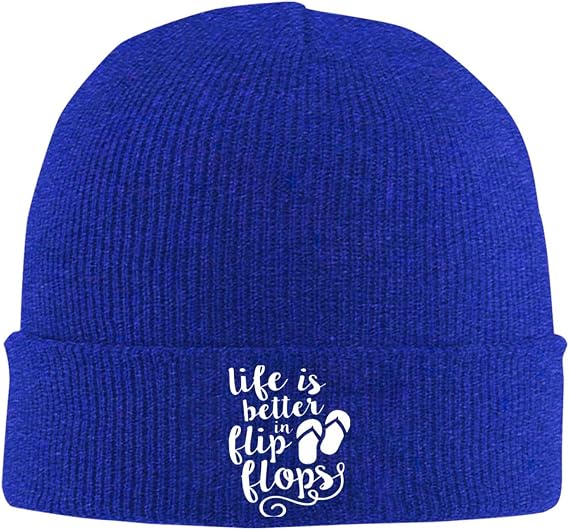 Life is Better in Flip-Flops Outdoor Unisex Beanie Warm Thick Knitted Hat Soft Elastic Skull Hat - sugar skull costume