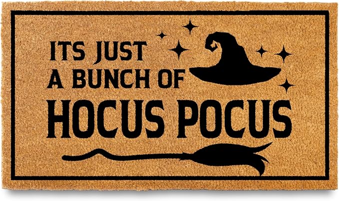 Hocus Pocus Door Mat 30×17 Inch, Halloween Welcome Mat, Fall Doormat Coir