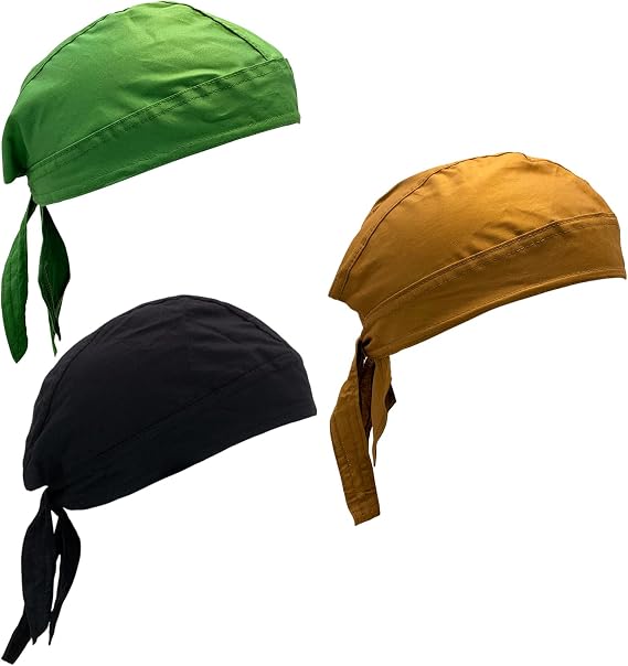Cotton Doo Rag Skull Cap Sweat Wicking Head Wraps Breathable Helmet Liner Beanie Dew Rags for Men - string light