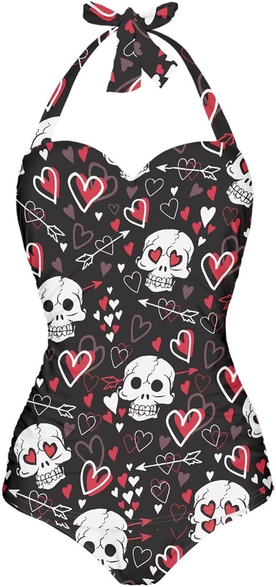 One Piece Swimsuit Women’s Cosy Swimwear with Halter Strap Bathing Suit Monokini for Ladies Swimming Surfing