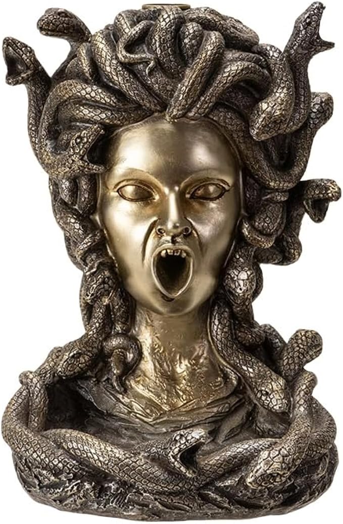 Pacific Giftware Medusa Backflow Burner, Greek Mythology Famous Monster Medusa, Waterfall Incense Burner - skull incense burner