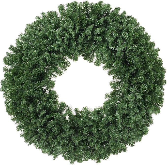Casafield 48" Fir Artificial Christmas Wreath Holiday Décor, 860 PVC Tips for Front Door, Window, or Mantel - skull wreath