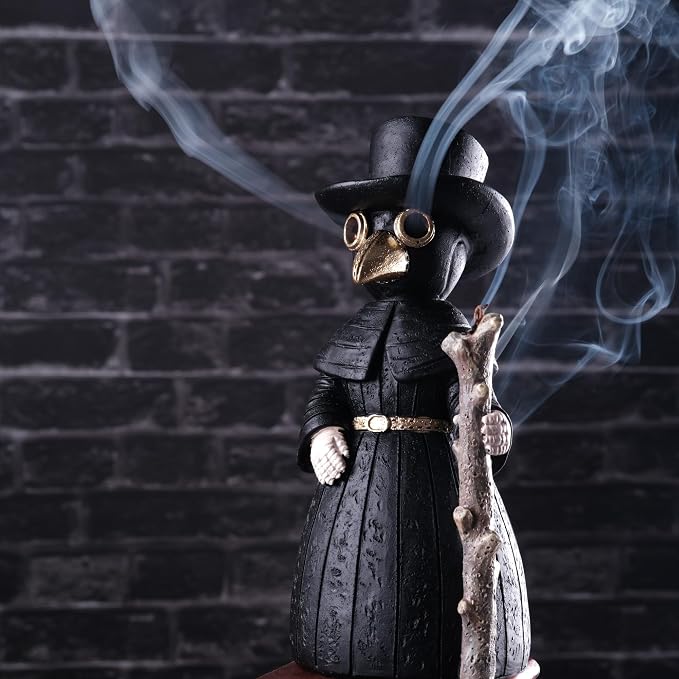 Plague Doctor Incense Holder 2027 Upgrade, Cone Burner Eyes Will Smoke