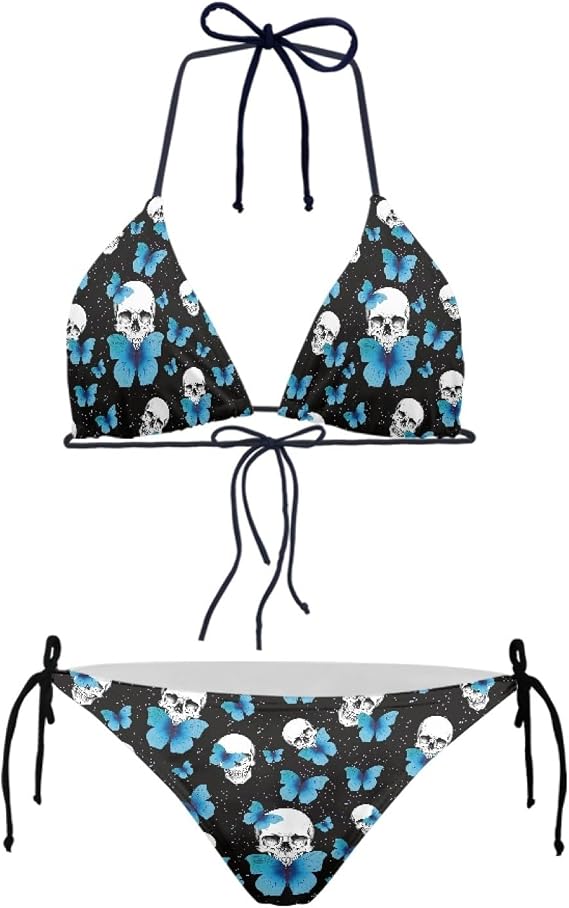 JEOCODY Women’s High Waist Halter Bikini Set Two Piece Swimsuits Triangle Bikini Sets