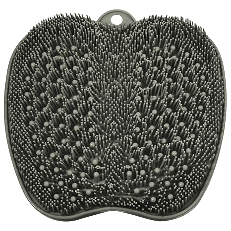 BESKAR XL Large Foot Scrubber Mat for Use in Shower, Cleans Feet No Bend - skull floor mat