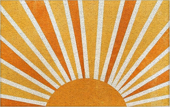 Boho Door Mats Doormat Outdoor Indoor Entrance – Retro Sun Front Door Mat, Boho Welcome Mat, Indoor Door Mats for Entryway, 17×30