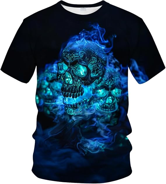 Novelty Cool Skull T-Shirt Funny Fashion Graphic Tee Shirt - skull tshirt