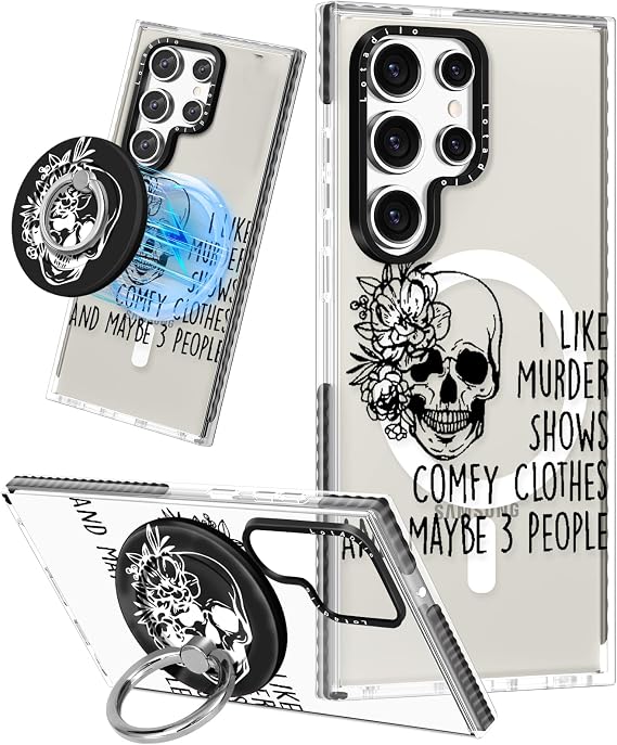 Lotadilo for Samsung Galaxy S23 Ultra Case for Women, Skull Skeleton - Skull phone case