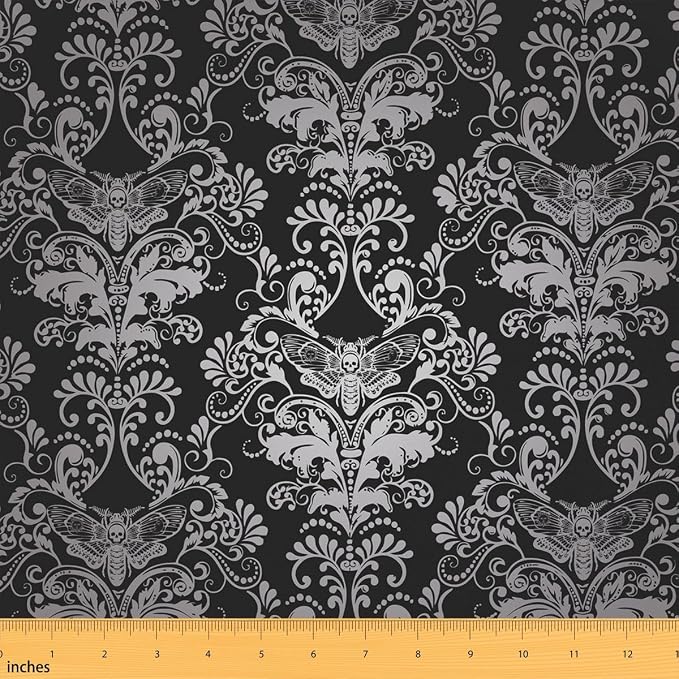 Erosebridal Vintage Victorian Baroque Fabric by The Yard 2 Yards - skull coaster