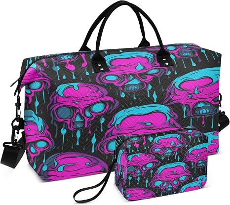 Scary Skull Travel Duffle Bag Gym Yoga Carry on Bags for Men Women Weekender Bag - sugar skull handbags for sale