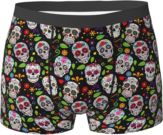 Men's Underwear Boxer Briefs Breathable Underwear Sports Trunks - skull swimsuit