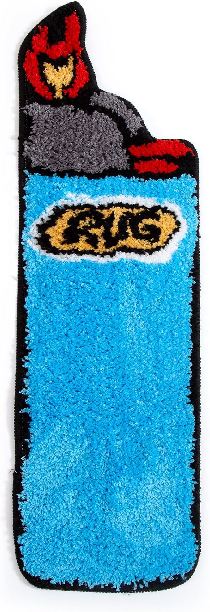 Lighter Tufted Rug Art Rug for Bedroom Living Room Retro Rainbow Fluffy Anti-Slip Bath Bathroom Nonslip Mat Home Decor (Blue, 31.5X9.4 Inch)