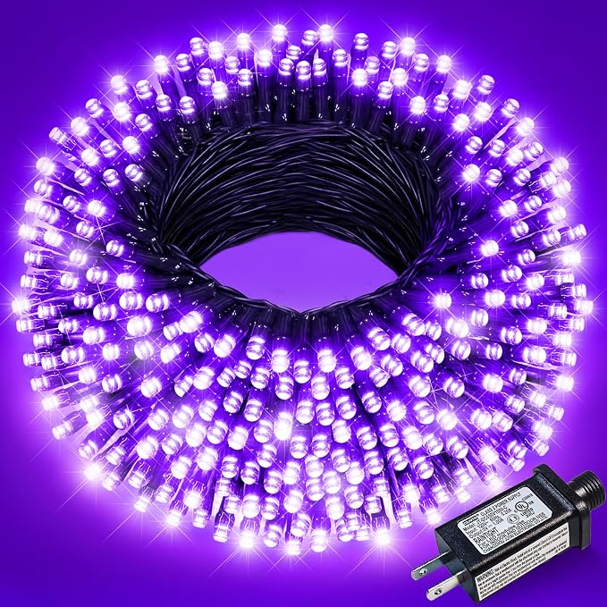 Purple Halloween Lights, 100FT 300 LED Halloween String Lights Outdoor - string light