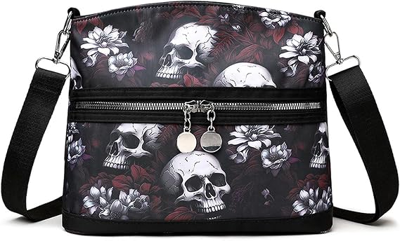 Women’s Skull Shoulder Bag, Gothic Skull Wallet Y2k Backpack Street Hippie Backpack