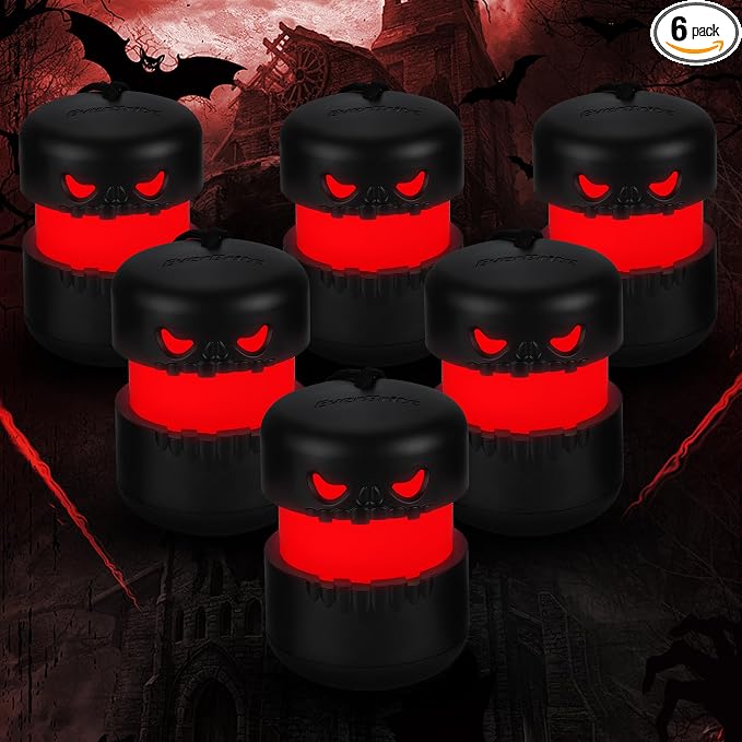 EverBrite 6-Pack Halloween Skull Lantern, Collapsible Camping Lantern