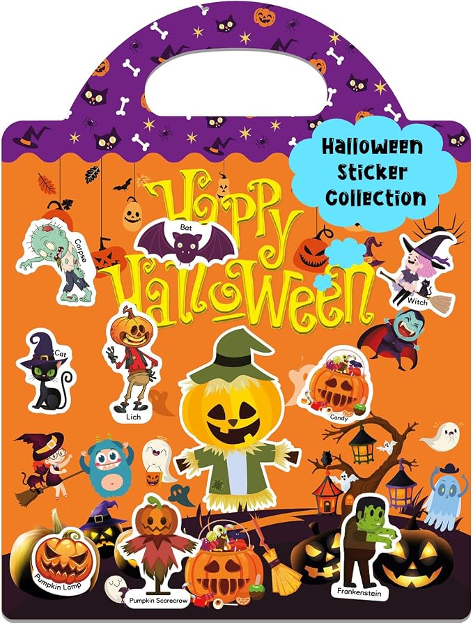 Halloween Stickers Book for Kids Halloween Toys Crafts Gifts for Kids - skull sticker