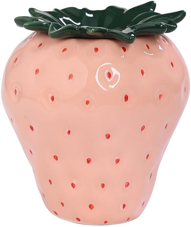 WAIT FLY Strawberry Ceramic Ashtray for Indoor or Outdoor Use, Home Office Decor - Pink - skull ashtray