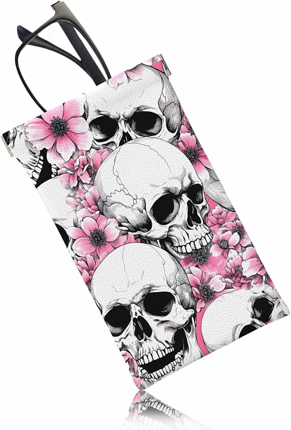 Ocean Beach Glasses Case, Sunglasses Organizer Eyeglasses Case Glasses Cases Pouch For Men Women - skull suitcase