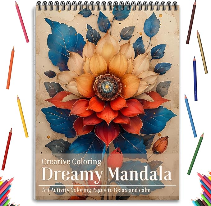 Mandala and Nature Coloring Books for Adult Women Relaxation Spiral Bound - sugar skull book