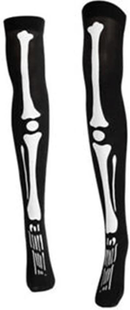 AUOCATTAIL Anatomical Skeleton Tight High Socks Over The Knee Halloween Cosplay Costume Party Mardi Gras. - sugar skull costume
