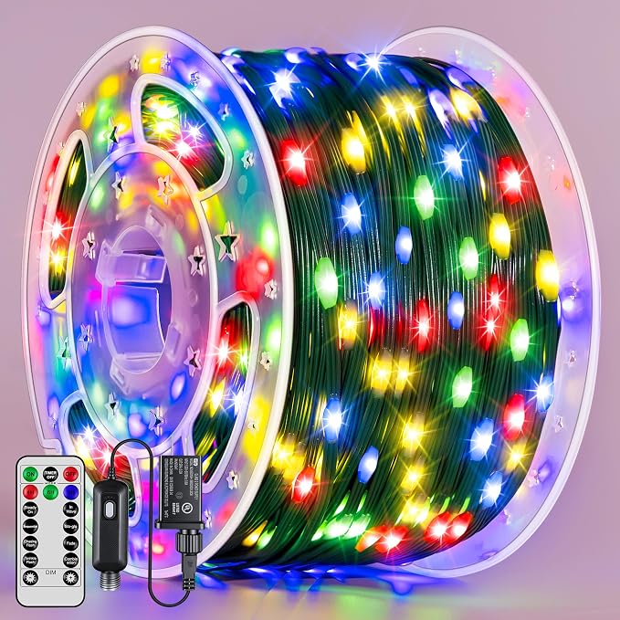 BrightChristmas Christmas Lights 1200 LED 394 FT, Waterproof Outdoor String Lights with 8 Modes, Fairy Lights for Holiday Decor (Multicolor) - string light