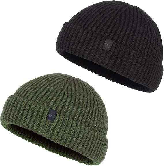 2 Pack Fisherman Beanie Winter Trawler Beanie Fashion Watch Hat Regular Skull Cap for Men Women - skull watch