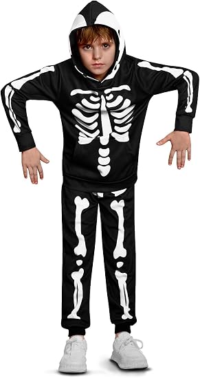 BesserBay Halloween Kids Skeleton 2 Pcs Outfits Hoodie Pants with Front Pocket 3-12 Years - skull sweatshirts