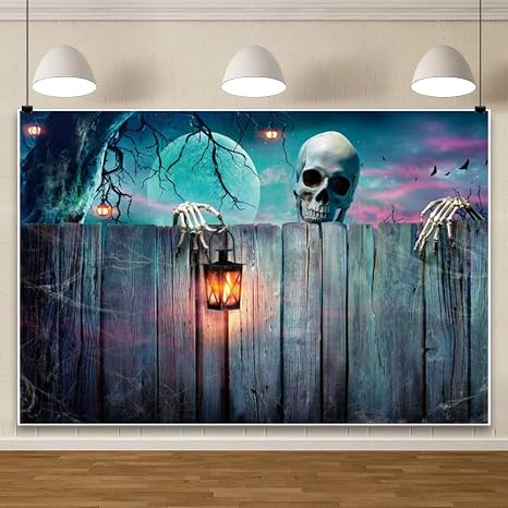 Halloween Backdrop for Photography 10x8ft Scary Skull Heads