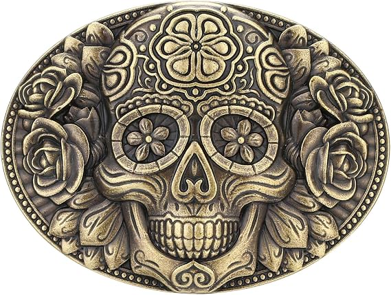 Western Cowboy Vintage Rodeo Cross Prayer Horse Belt Buckle Men - skull wallet