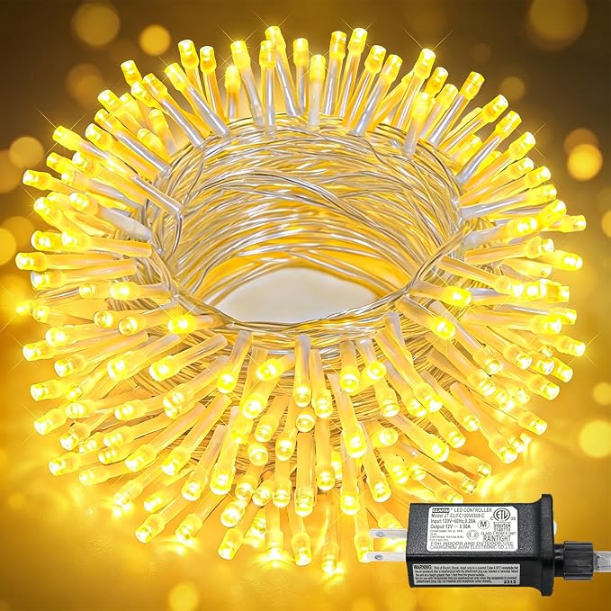 100FT 300 LED Outdoor String Lights, Warm White String Lights Indoor - string light