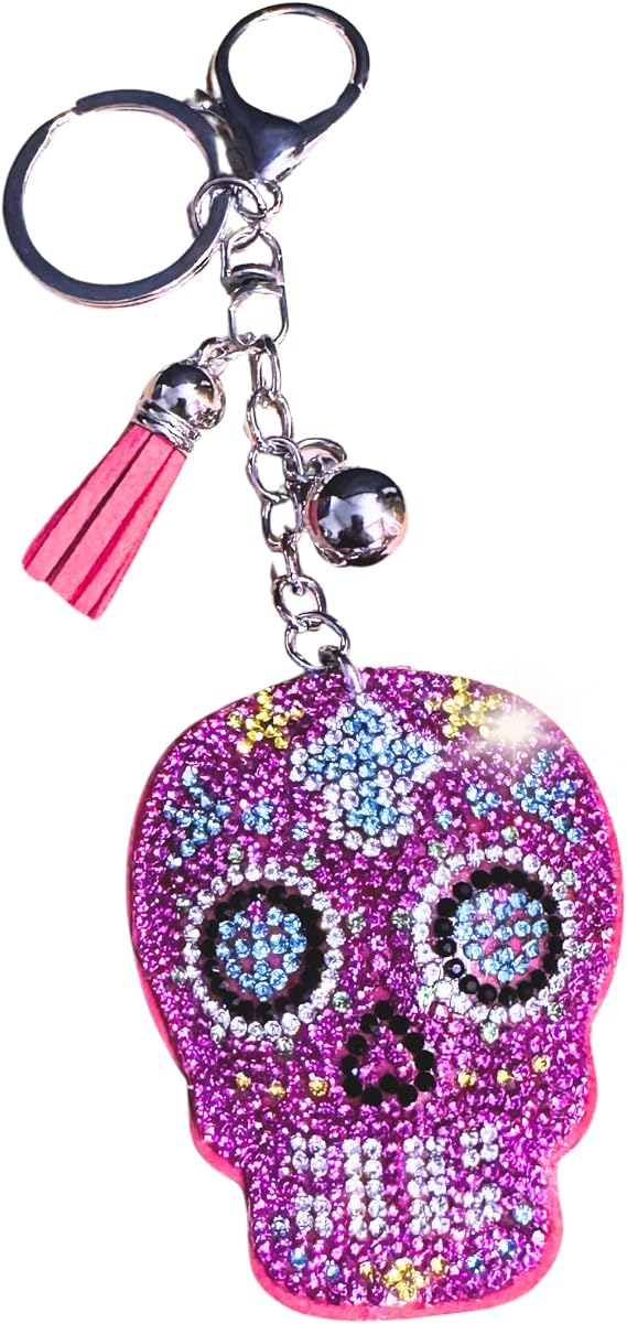 Popfizzy Rhinestone Keychains for Women and Girls, Bling Purse Charms, Birthday Gifts for Her, Backpack Key Chain, Bag Charms - sugar skull handbags for sale