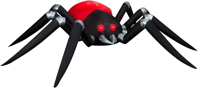 Gemmy 14.5 Foot Black and Red Spider Fire and Ice Projection Light Up Halloween Inflatable Lawn Decoration - skull inflatable