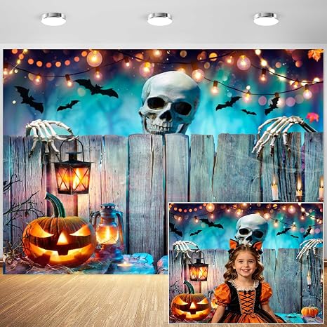 8x6ft Halloween Horror Skull Photography Backdrop
