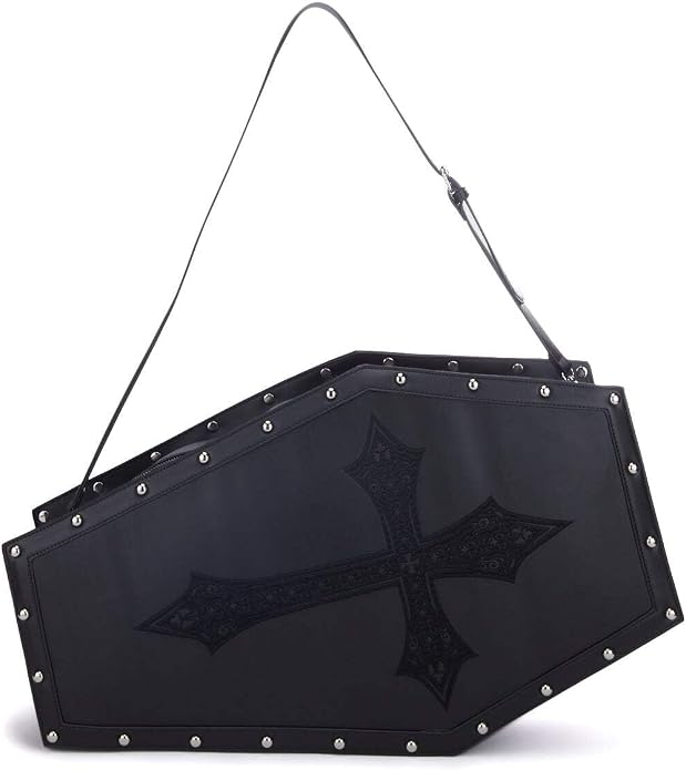 Dolls Kill Dead Weight Coffin Weekender by Widow - Coffin Shape Bag Made From Vegan Leather, Perfect for Spooky Getaways - skull suitcase